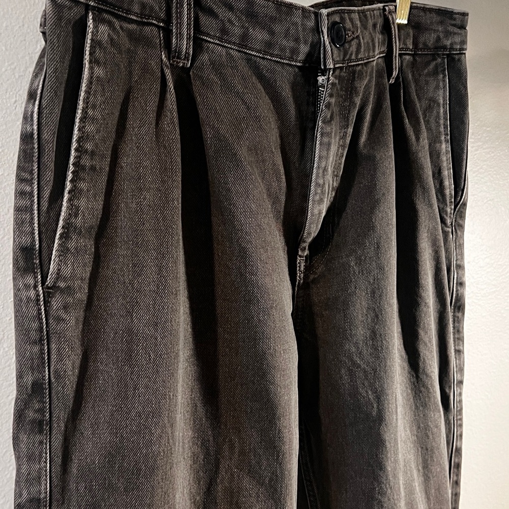 Zara Dark Brown/Taupe wide Straight-Leg Pants - Picture 8 of 9